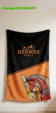 Hermès Horse Carriage Flannel Throw Blanket IMG_5038